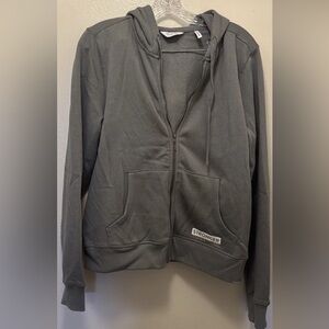 PELOTON Hoodie Womens Size Large Gray Lightweight with STRONGER Together Logo
